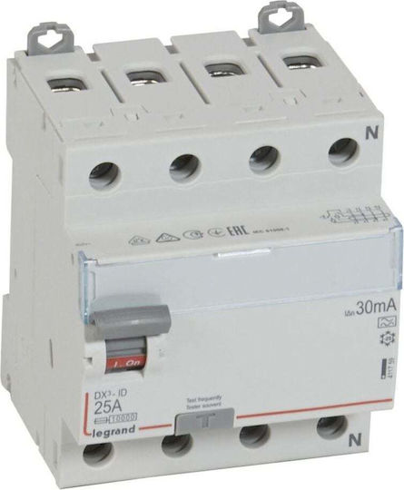 Legrand Phase 4-Pole Earth Leakage Relay 25A 400V