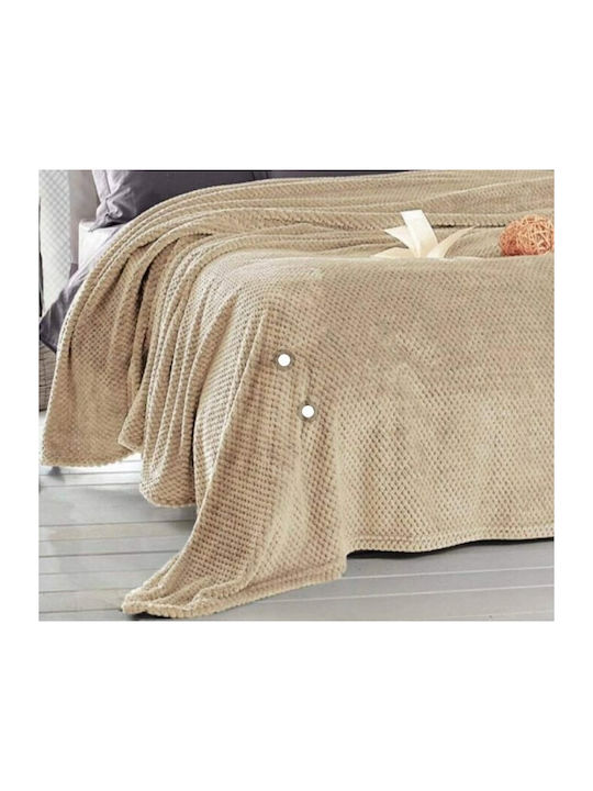 Sidirela Hot Velvet Blanket Single 160x220cm Beige E-2269