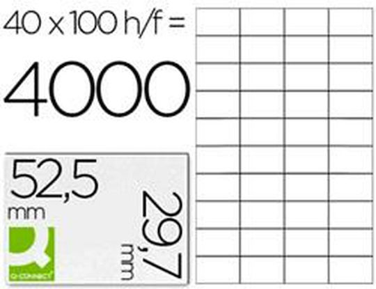 Q-Connect Self-Adhesive Rectangular A4 Labels 52.5x29.7mm