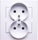 Ospel Sonata Double Walled Power Socket White