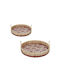 Espiel Wicker Round Decorative Tray 35x35x30cm 2pcs