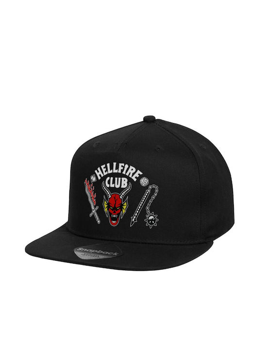 Beechfield Παιδικό Καπέλο Jockey Υφασμάτινο Hellfire Club Μαύρο
