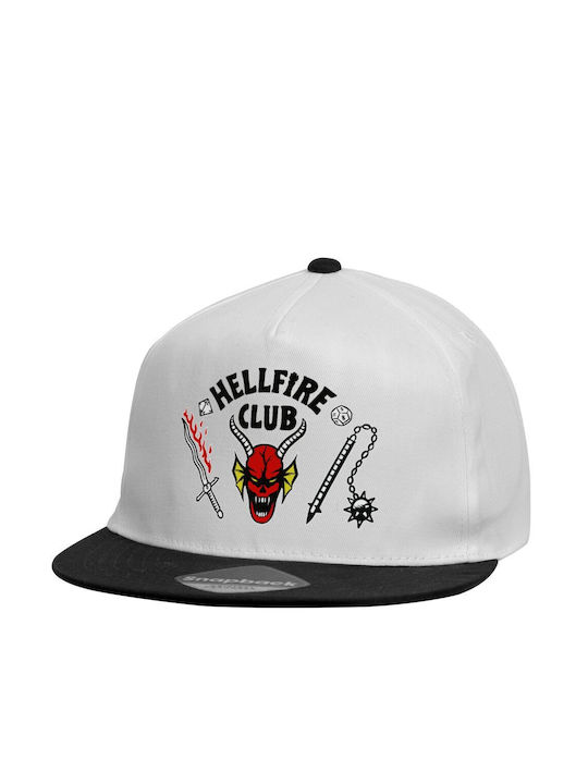 Beechfield Παιδικό Καπέλο Jockey Υφασμάτινο Hellfire Club Λευκό