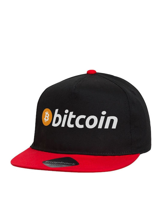Beechfield Παιδικό Καπέλο Jockey Υφασμάτινο Bitcoin Crypto Μαύρο
