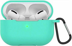Hülle Silikon mit Haken in Türkis Farbe für Apple AirPods Pro