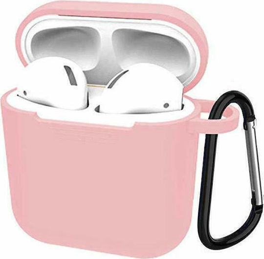 ObaStyle Husă Silicon cu cârlig în culoarea Roz pentru Apple AirPods 1 / AirPods 2
