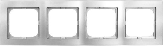 Ospel Switch Frame 4 Positions Vertical Installation in Silver Color R-4G/18
