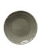 Dutch Rose Shallow Ceramic Gray Serving Plate with Diameter 17cm