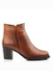 Mago Shoes Leather Women's Ankle Boots Brown