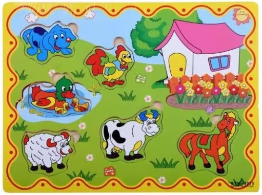 Kinder Steckpuzzle Bauernhoftiere für 3+ Jahre alt+ Jahre 6pcs Trademarkt