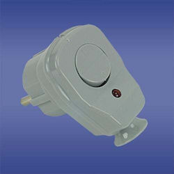 Elektro Plast Waterproof Plug with Switch and Ring Gray