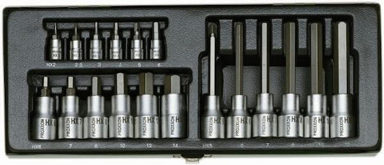 Proxxon Bit-Stecknüsse mit Bits Allen und Antriebsvierkant 1/2'', 1/4'' Set 18Stück