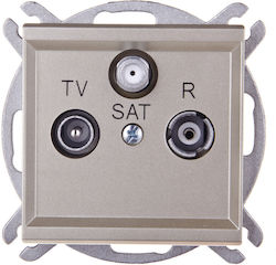 Ospel TV, Satellite, and Radio Antenna Socket in Gold color GPA-RS/M/39