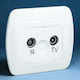 Kontakt-Simon TV and Radio Antenna Socket Basic in White color AA10 11