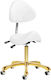 Salon Stools Wheeled Stool with Backrest Gold white-0147847