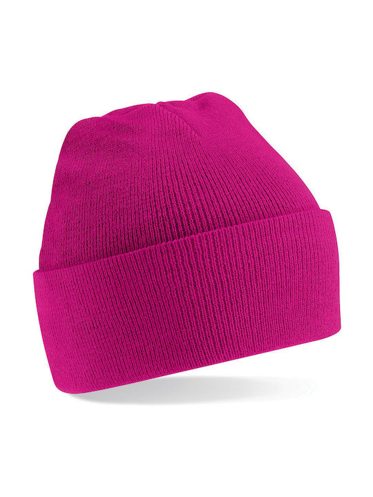 Beechfield Beanie Unisex Beanie Gestrickt in Fuchsie Farbe