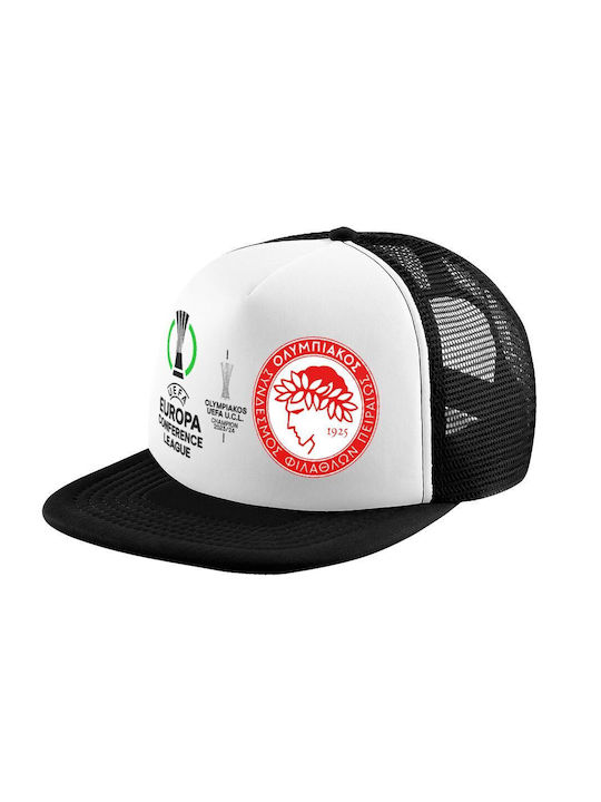 Koupakoupa Παιδικό Καπέλο Jockey Υφασμάτινο Olympiacos Uefa Europa Conference League Champion 2023/24 Λευκό