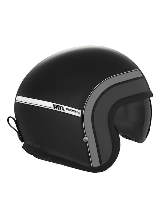 Nox Black / Titanium Matt Motorcycle Helmet Jet ECE 22.06 1150gr with Sunvisor