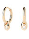 Earrings Hoops made of Silver Gold Plated with Stones