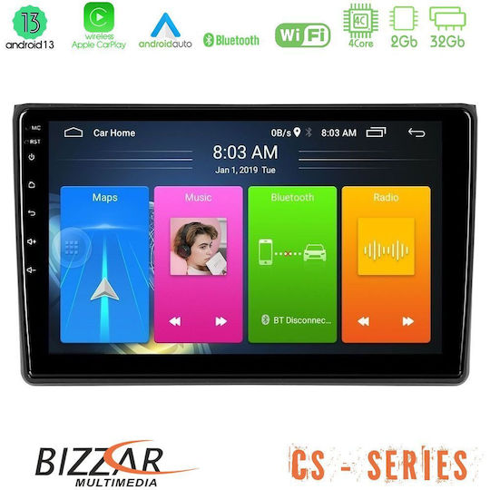 Bizzar Car Audio System 2DIN (Bluetooth/USB/WiFi/GPS/Apple-Carplay/Android-Auto) with Touch Screen 9"