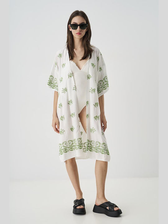 Anel Women's Kimono Beachwear Green