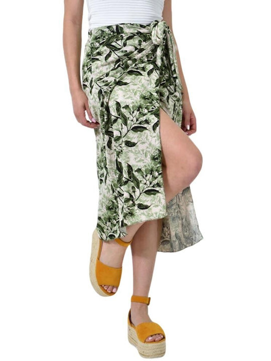 Potre Maxi Envelope Skirt Floral Haki