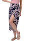 Maxi Rock Umschlag Blumen Blue