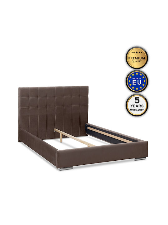 Fabrizio Queen Fabric Upholstered Bed Coffee for Mattress 160x200cm