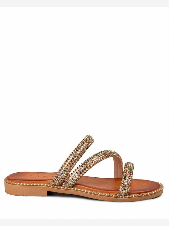 Zakro Collection Women's Sandals with Strass Gold