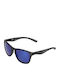 4F Unisex Sonnenbrille mit Schwarz Kunststoff Gestell und Blau Spiegel Linse 4FWSS24ASUNU048-33S