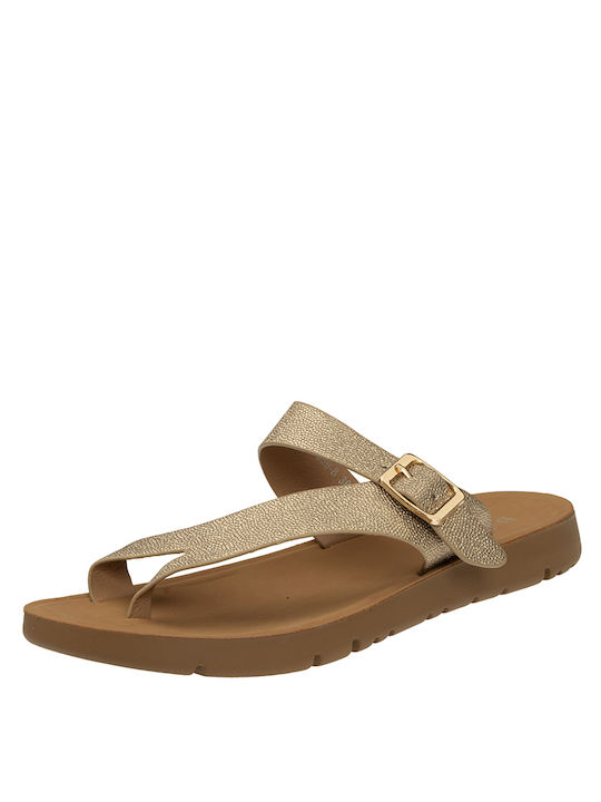 B-Soft Damen Flache Sandalen in Gold Farbe