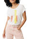 Women's Blouse Cotton Short Sleeve Off White