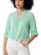 Tunic Long Sleeve with V Neckline Aqua Green