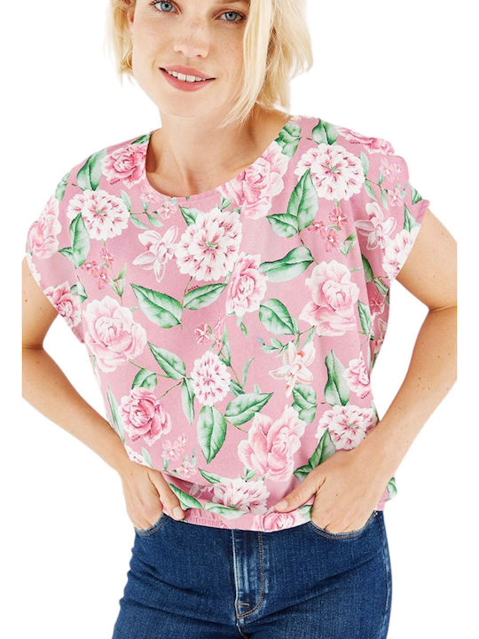 Mexx Women's Blouse Cotton Floral Old Pink