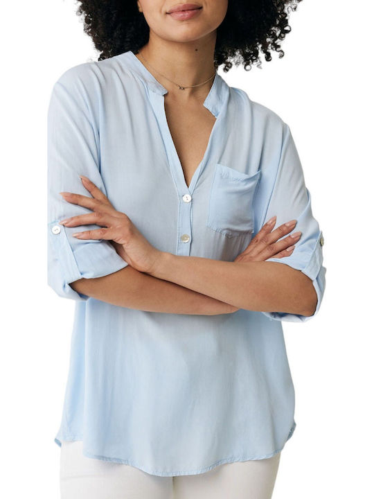 Mexx Tunic Long Sleeve with V Neckline Sky Blue