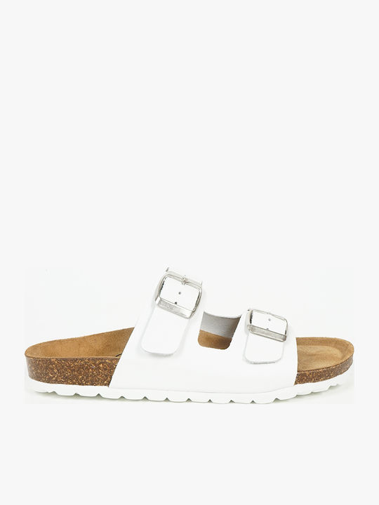 Flivver Leder Flache Sandalen für Damen in Weiß...