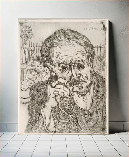 Dr Gachet Auvers-sur-oise Αντίγραφο του Van Gogh σε Καμβά 40x65 cm