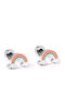 Hypoallergene Kinderohrringe Regenbogen Stahl 316L Silber Bode 02403