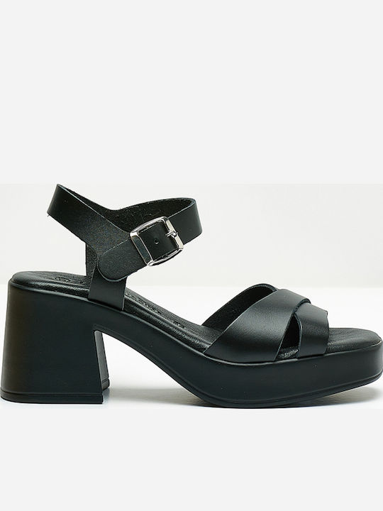 Comodissima Leder Sandalen Anatomisch Schwarz