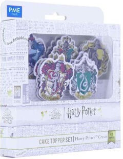 Set de 15 decorațiuni pentru prăjituri cu stemele caselor Hogwarts Pme