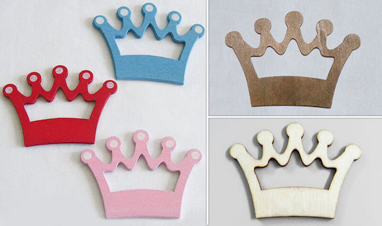 Wooden Crown 7x5cm 0519020 50 Pcs Included Ροζ