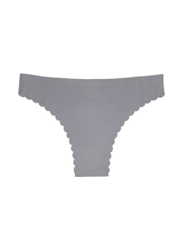 Damen Slip Nahtlos Gray