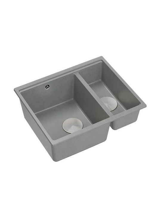 GraniteQ Drop-In Chiuvetă din Granit Sintetic L56xW46cm Gri