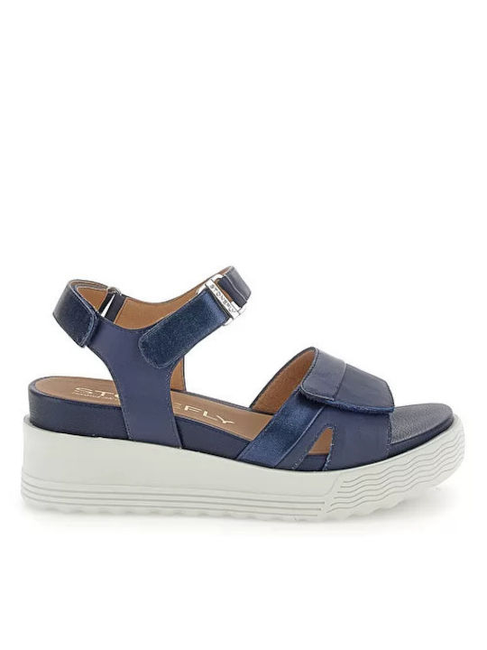 Stonefly Women's Ankle Strap Platforms Blue