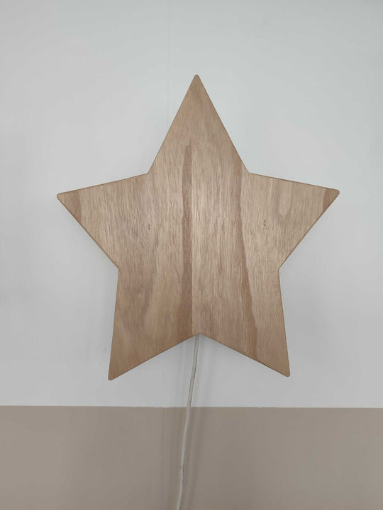 Mamalou Wooden Kids Wall Light Αστεράκι