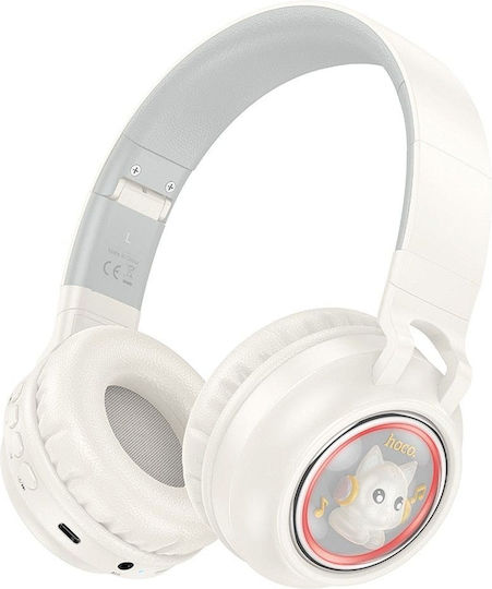 Hoco W50 Fără fir Bluetooth Pentru copii On Ear Căști cu 12 ore de Funcționare Milky White