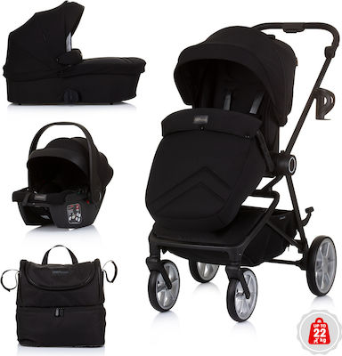 Chipolino Linea Verstellbar 3 in 1 Baby Kinderwagen Geeignet für Neugeborene Obsidian