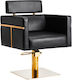 Exquisite Lux Hair Salon Chair Black with Adjustable Height and Hydraulic Lifting