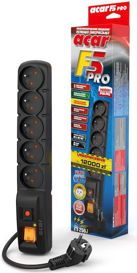 Acar Pro Fa Πολύπριζο Aσφαλείας 5 Θέσεων με Καλώδιο 1.5m