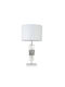 Zen Collection Table Lamp with White Shade and Silver Base